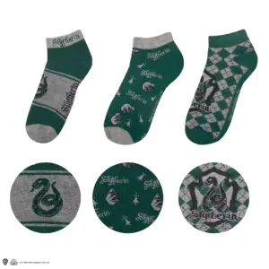 3er Set Knöchelsocken "Slytherin"